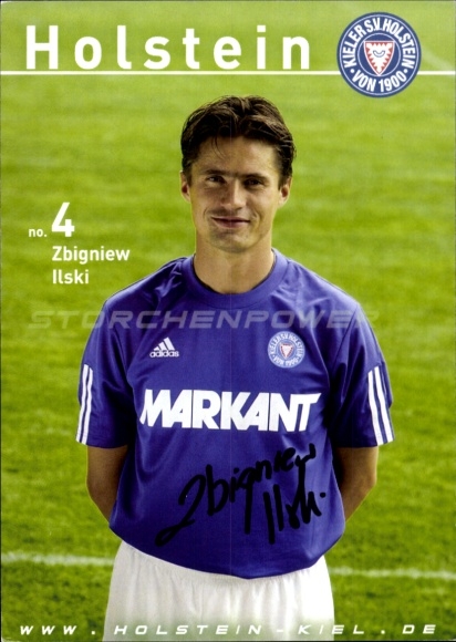 Autograph card footballer Zbigniew Ilski, Holstein Kiel, autograph
