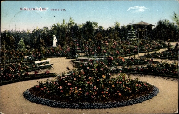 Postcard Sangerhausen, Rosarium