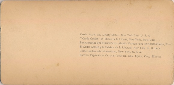 Stereo Photo New York City USA, Castle Garden, Liberty Statue