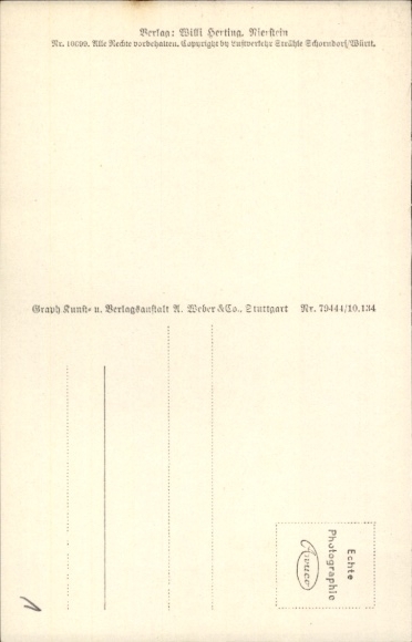 Postcard Nierstein Rhein, aerial photograph of the city, field