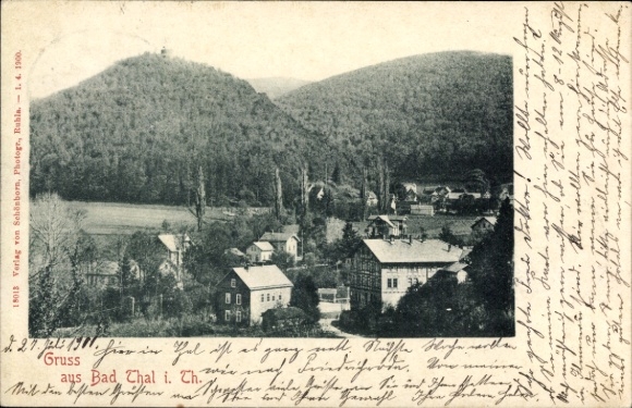Postcard Bad Thal Ruhla in Thuringia, general view