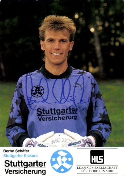 Autograph card footballer Bernd Schäfer, Stuttgarter Kickers, autograph