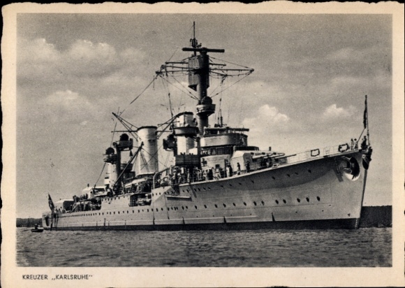 Picture German warship, Karlsruhe, cruiser, Kriegsmarine