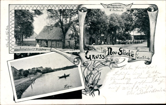 Ak Stöckte Winsen an der Luhe, Geschäftshaus J. Beckedorf, Hafen, Möbelhandlung Bardowicks
