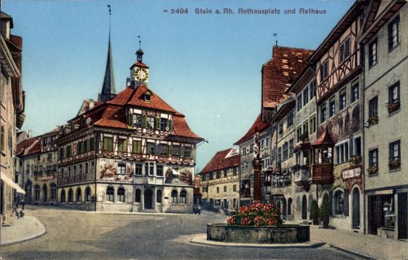 Ak Stein am Rhein Kanton Schaffhausen, Rathausplatz