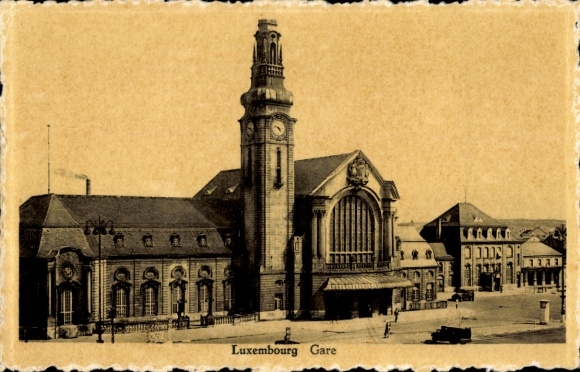 Postcard Luxembourg City, Train Station