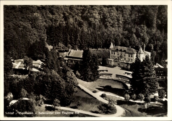 Postcard Badenweiler in the Black Forest, Hausbaden Castle, aerial photograph