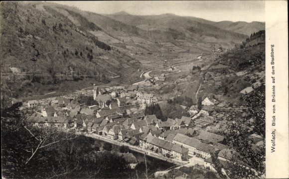 Postcard Wolfach in the Black Forest, general view, Brünnle, Stadtberg