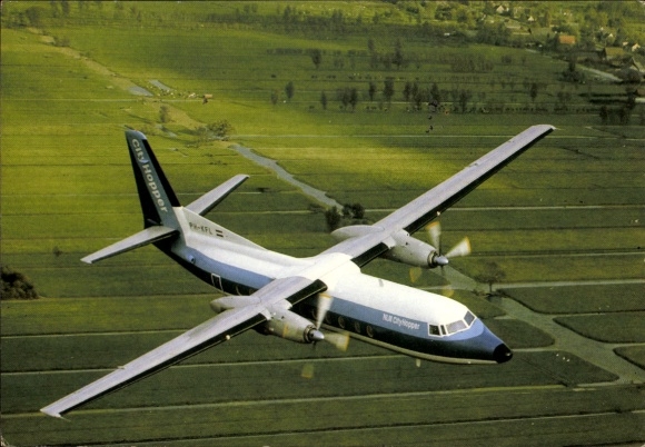 Postcard passenger aircraft, Fokker F-27 Friendship, NLM Cityhopper