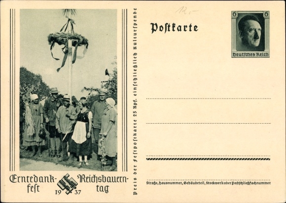Ganzsachen Ak Erntedankfest, Reichsbauerntag 1937