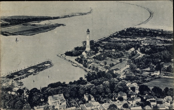 PC Chorzelin Osternothafen Świnoujście Swinemünde Pomerania, aerial photo with lighthouse