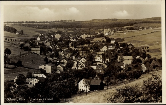 Postcard Gelenau in the Ore Mountains, upper district, half-timbered houses