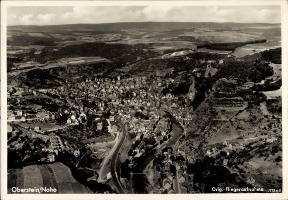 Postcard Idar Oberstein on the Nahe, aerial photograph