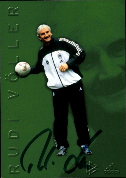 Autograph card national coach Rudi Völler, German national team, autograph
