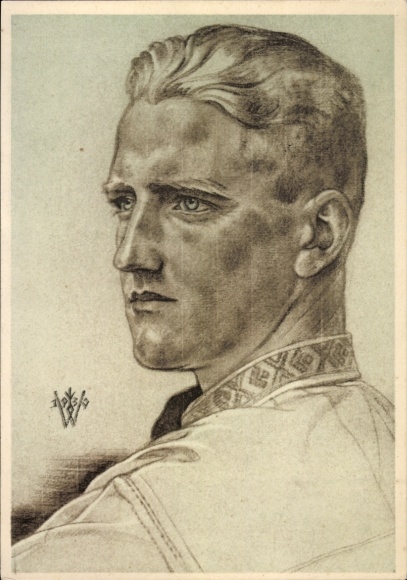 Artist Postcard Willrich, Wolfgang, Leader of the German Youth in Romania, VDA P 14 No. 33