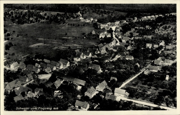 Postcard Schwann Staubenhardt in the Black Forest, aerial photograph