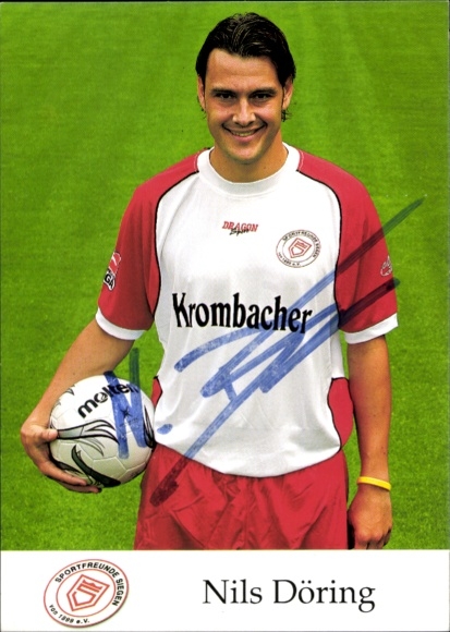 Autograph card footballer Nils Döring, Sportfreunde Siegen, autograph