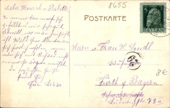 Postcard Wirsberg in the Fichtelgebirge, partial view