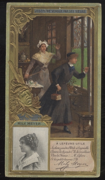 Merchant picture advertising card Lefevre-Utile Lu Art Nouveau, Mily Meyer