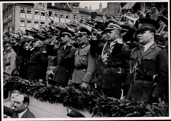 Collective picture work 15 Adolf Hitler No. 76 Nuremberg Nazi Party Rally 1933 Foreign military attachés
