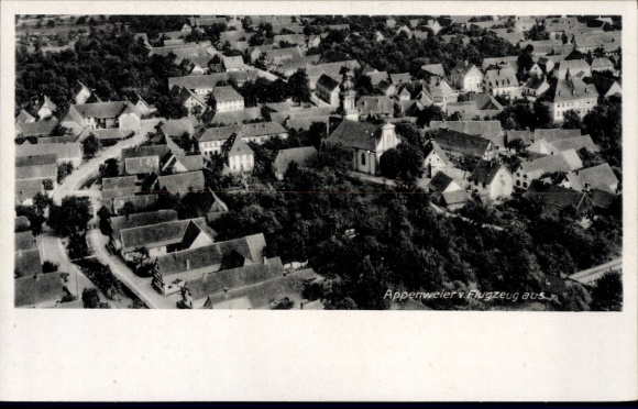 Postcard Appenweier in Baden Black Forest, aerial photograph