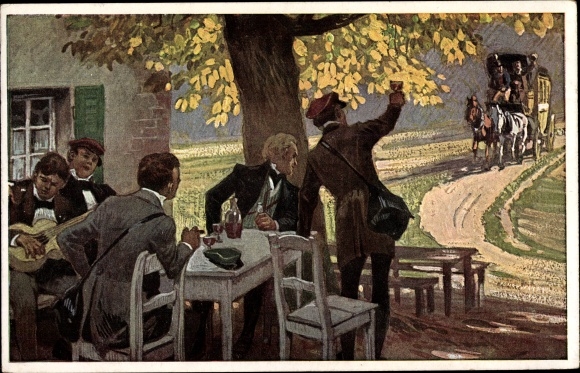 Artist song Postcard Hey, Paul, What comes from the heights, folk song card no. 33