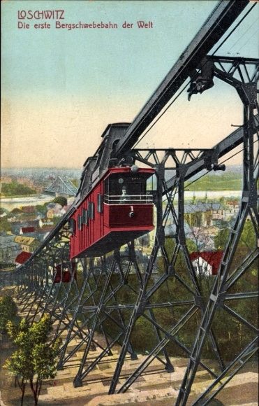 Ak Dresden Loschwitz, Bergschwebebahn,  erste der Welt