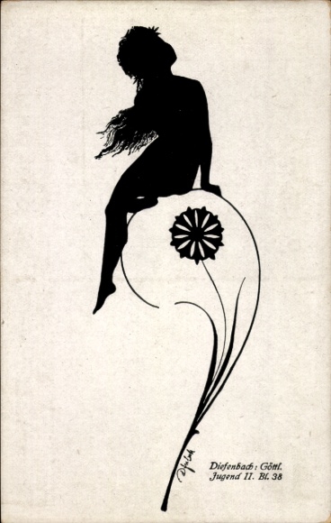 Papercut artist ansichtkaart Diefenbach, goddelijke jeugd 2, deel 38