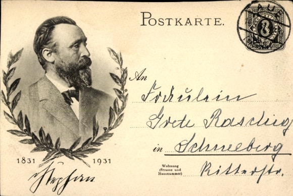 Ganzsachen Ak Heinrich von Stephan, Generalpostdirektor, Jubiläum 1931