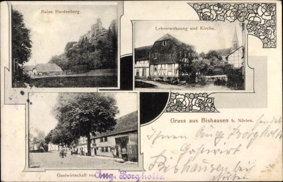 KP Bishausen Nörten Hardenberg Dolna Saksonia, mieszkanie nauczyciela, kościół, zajazd, Hardenberg