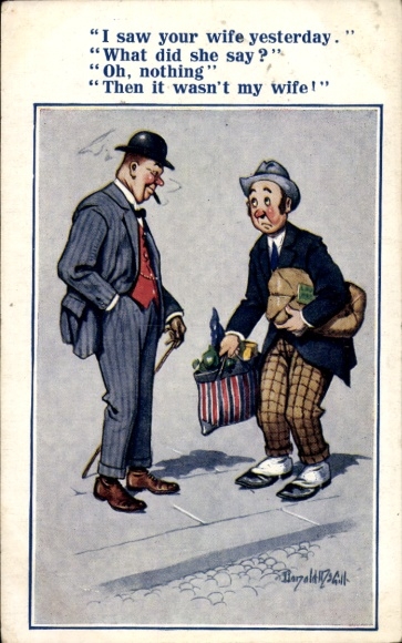 Artist Postcard McGill, Donald, Two men talking
