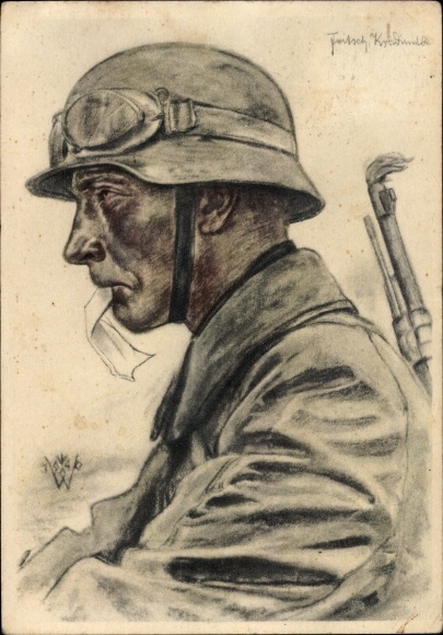 Künstler Ak Willrich, W., Kradmelder einer Panzer-Vorausabteilung, Wehrmacht