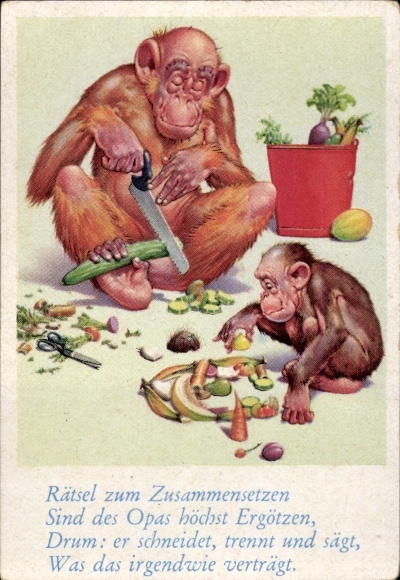 Collector's picture funny pictures No. 80, orangutans, vegetables