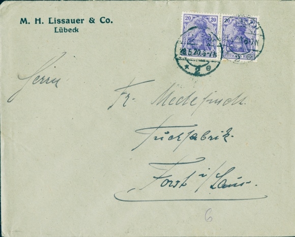 Briefumschlag M. H. Lissauer & Co., Lübeck