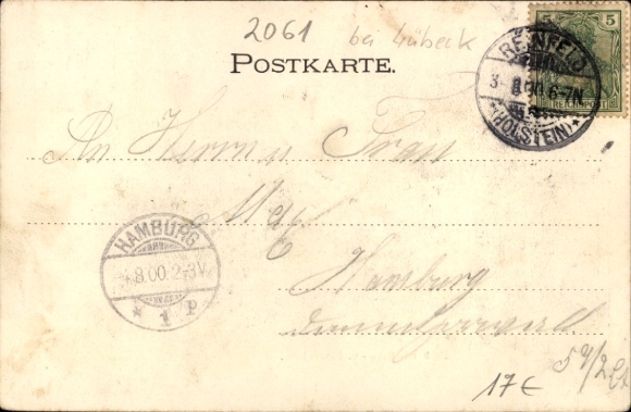 Postcard Westerau in Schleswig Holstein, park with school and manor house