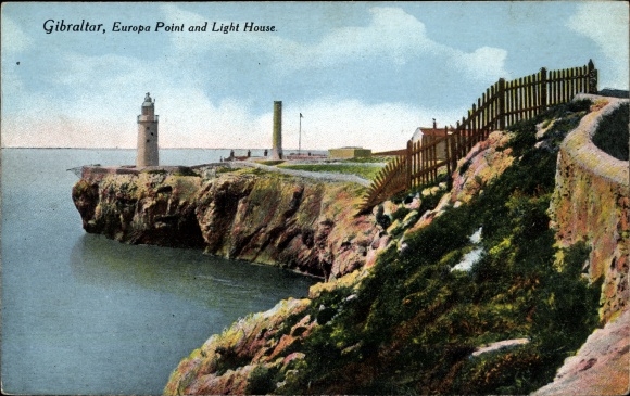 Postcard Gibraltar, Europa Point and Light House