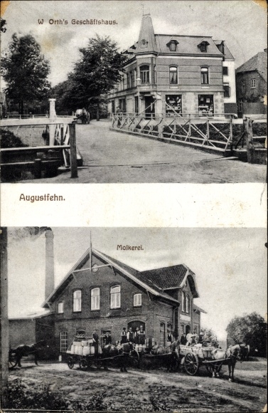 PC Augustfehn Apen in Oldenburg Ammerland, commercial building W. Orth, dairy
