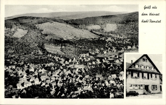 Ak Korb im Remstal Württemberg, Fliegeraufnahme, Gasthaus zur Krone