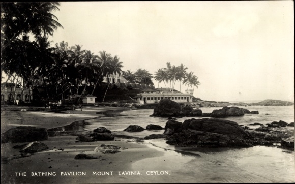 Postcard Ceylon Sri Lanka, Mount Lavinia Hotel, the Bathing Pavilion