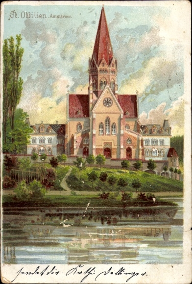 Chromo-Litho Sankt Ottilien Eresing in Upper Bavaria, Archabbey of Sankt Ottilien