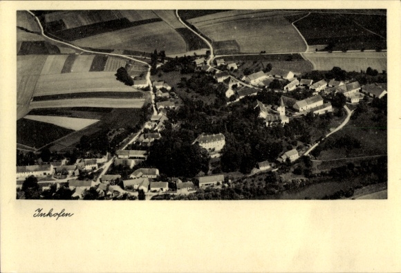 Ak Inkofen Haag an der Amper Oberbayern, Fliegeraufnahme