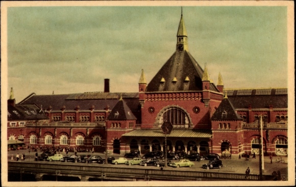 Postcard København Copenhagen Denmark, Central Station