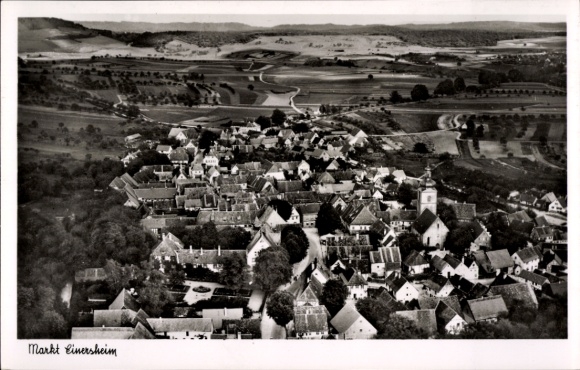 Postcard Markt Einersheim in Lower Franconia, aerial photograph