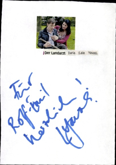 KP aktorka Lale Yavas, portret, serial The Country Doctor, rola Daria, autograf