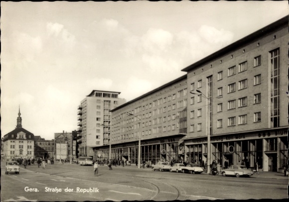 Ak Gera in Thüringen, Straße der Republik