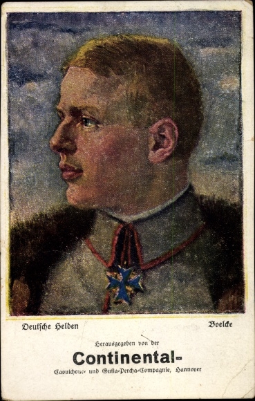 Ak Jagdflieger Oswald Boelcke, Portrait, Deutsche Helden, Reklame, Continental
