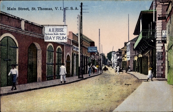 Postcard Saint Thomas Virgin Islands U.S. Virgin Islands, Main Street, Bay Rum
