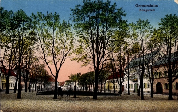 Postcard Germersheim am Rhein, Königsplatz
