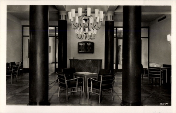 Ak Schwarza Saalbahn Rudolstadt in Thüringen, Foyer und Eingangshalle, Kunstfaserwerk, Wilhelm Pi