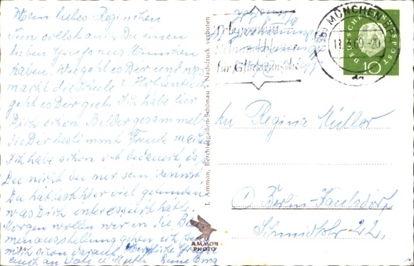 Postcard Hirschbichl Emmering in Upper Bavaria, mountain chapel